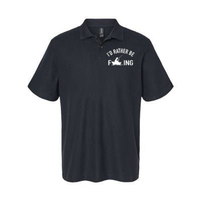 Angler Fishing Boat Fish Fisherman - I'd Rather be Fishing Softstyle Adult Sport Polo