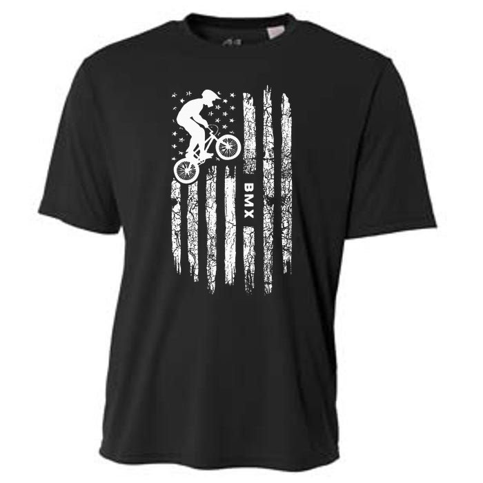 American Flag BMX Clothing BMX Rider Vintage BMX Cooling Performance Crew T-Shirt