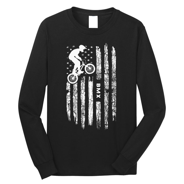 American Flag BMX Clothing BMX Rider Vintage BMX Long Sleeve Shirt