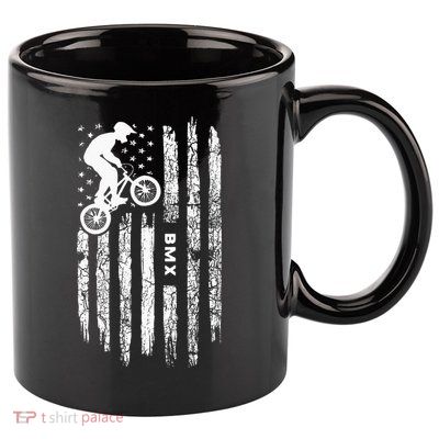 American Flag BMX Clothing BMX Rider Vintage BMX 11oz C Handle Ceramic Mug