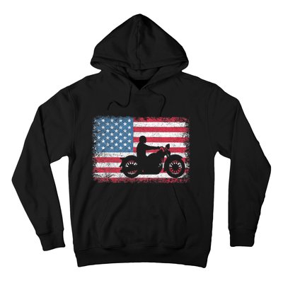 American Flag Biker Motorcycle Usa Flag 4th Of July Hoodie