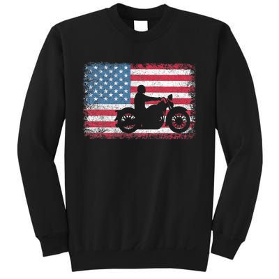 American Flag Biker Motorcycle Usa Flag 4th Of July Sweatshirt