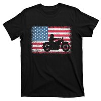 American Flag Biker Motorcycle Usa Flag 4th Of July T-Shirt