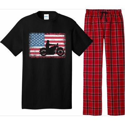 American Flag Biker Motorcycle Usa Flag 4th Of July Pajama Set