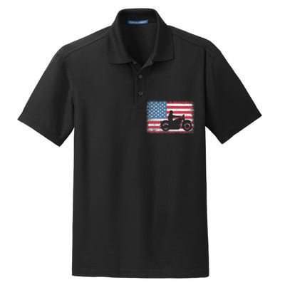 American Flag Biker Motorcycle Usa Flag 4th Of July Dry Zone Grid Polo