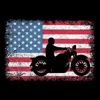 American Flag Biker Motorcycle Usa Flag 4th Of July 16 in Basic Backpack