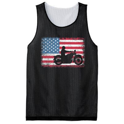 American Flag Biker Motorcycle Usa Flag 4th Of July Mesh Reversible Basketball Jersey Tank