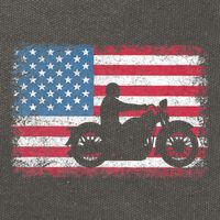 American Flag Biker Motorcycle Usa Flag 4th Of July Cotton Canvas Backpack