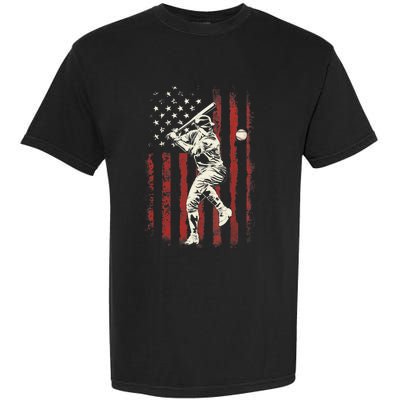 American Flag Baseball Team Gift for Boy Garment-Dyed Heavyweight T-Shirt