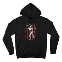 American Flag Baseball Team Gift for Boy Hoodie