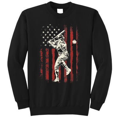 American Flag Baseball Team Gift for Boy Sweatshirt