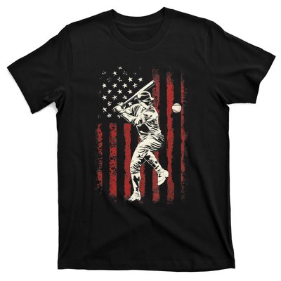 American Flag Baseball Team Gift for Boy T-Shirt