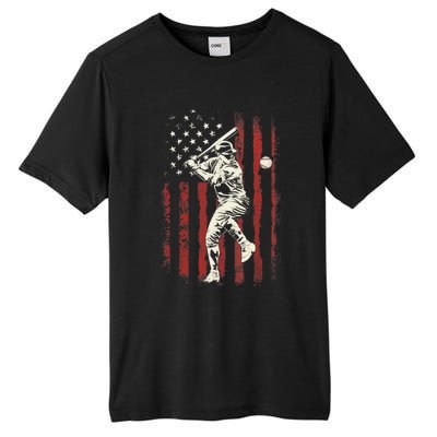 American Flag Baseball Team Gift for Boy Tall Fusion ChromaSoft Performance T-Shirt