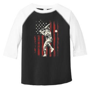 American Flag Baseball Team Gift for Boy Toddler Fine Jersey T-Shirt