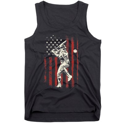 American Flag Baseball Team Gift for Boy Tank Top