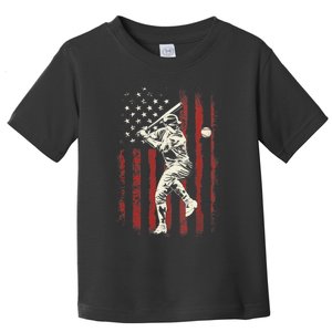 American Flag Baseball Team Gift for Boy Toddler T-Shirt