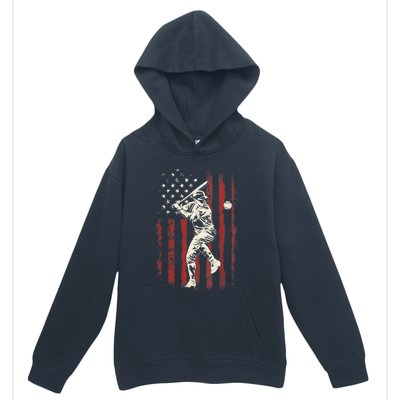 American Flag Baseball Team Gift for Boy Urban Pullover Hoodie