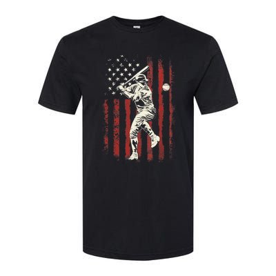 American Flag Baseball Team Gift for Boy Softstyle CVC T-Shirt