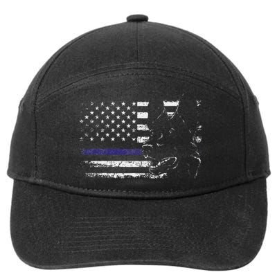 American Flag Blue Line Flag Patriotic K 9 Police Dog 7-Panel Snapback Hat