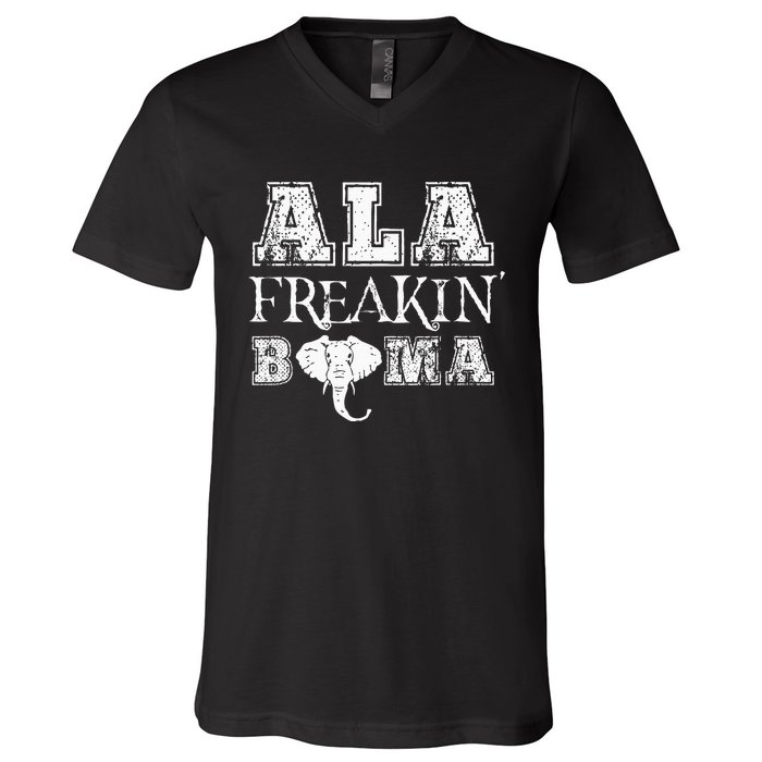 Ala Freakin Bama Alabama V-Neck T-Shirt