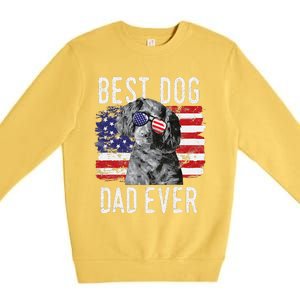 American Flag Best Dog Dad Ever Boykin Spaniel Usa Premium Crewneck Sweatshirt