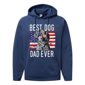 American Flag Best Dog Dad Ever Boykin Spaniel Usa Performance Fleece Hoodie