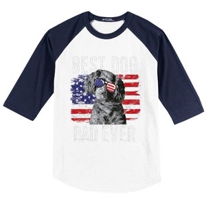 American Flag Best Dog Dad Ever Boykin Spaniel Usa Baseball Sleeve Shirt