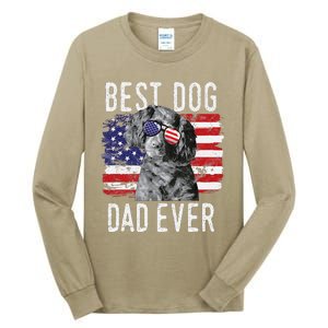 American Flag Best Dog Dad Ever Boykin Spaniel Usa Tall Long Sleeve T-Shirt