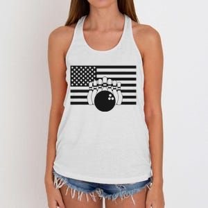 American Flag Bowling Apparel Bowling Women's Knotted Racerback Tank