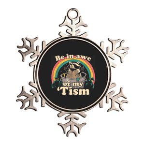 Autism Funny Be In Awe Of My Tism Meme Autistic Raccoon Metallic Star Ornament