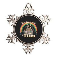 Autism Funny Be In Awe Of My Tism Meme Autistic Raccoon Metallic Star Ornament