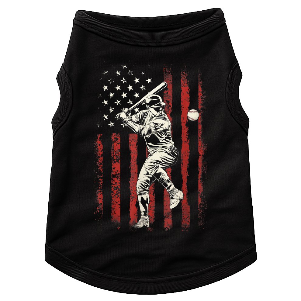 American Flag Baseball Team Gift For Men Doggie Tank