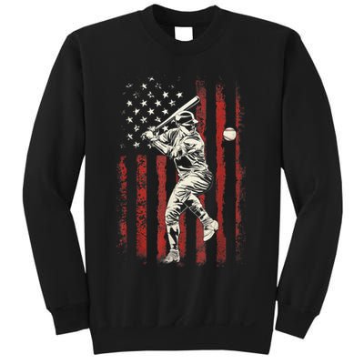 American Flag Baseball Team Gift For Men Sweatshirt