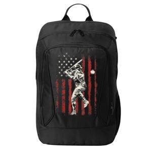 American Flag Baseball Team Gift For Men City Backpack