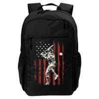 American Flag Baseball Team Gift For Men Daily Commute Backpack