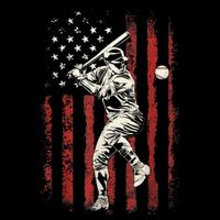 American Flag Baseball Team Gift For Men 16 in Basic Backpack