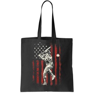 American Flag Baseball Team Gift For Men Tote Bag