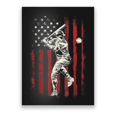 American Flag Baseball Team Gift For Men Poster