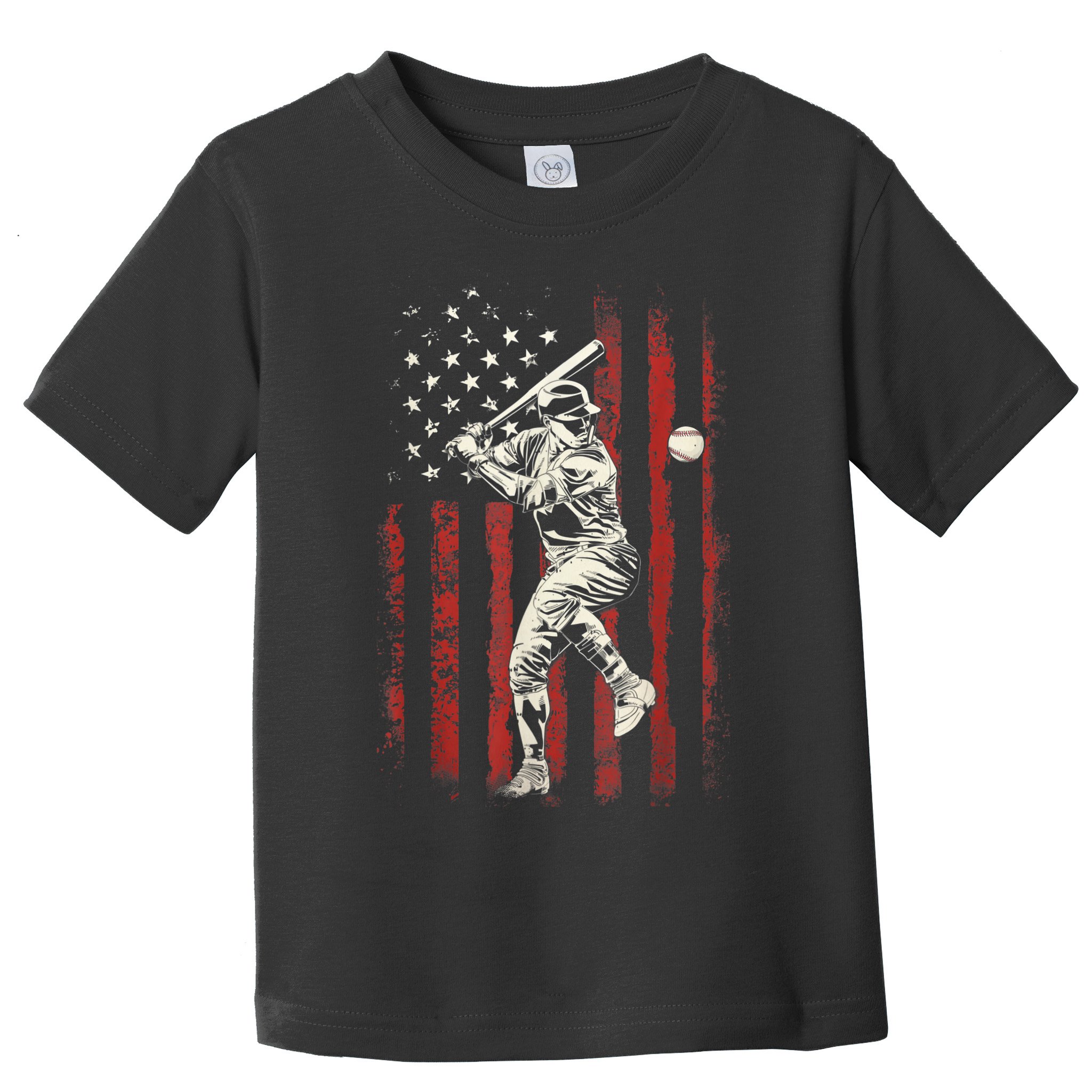 American Flag Baseball Team Gift For Men Toddler T-Shirt