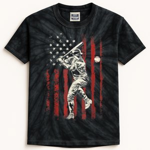 American Flag Baseball Team Gift For Men Kids Tie-Dye T-Shirt