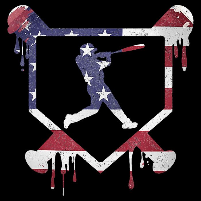 American Flag Baseball Dripping Ice Cream Home Plate City Backpack