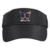 American Flag Baseball Dripping Ice Cream Home Plate Adult Drive Performance Visor