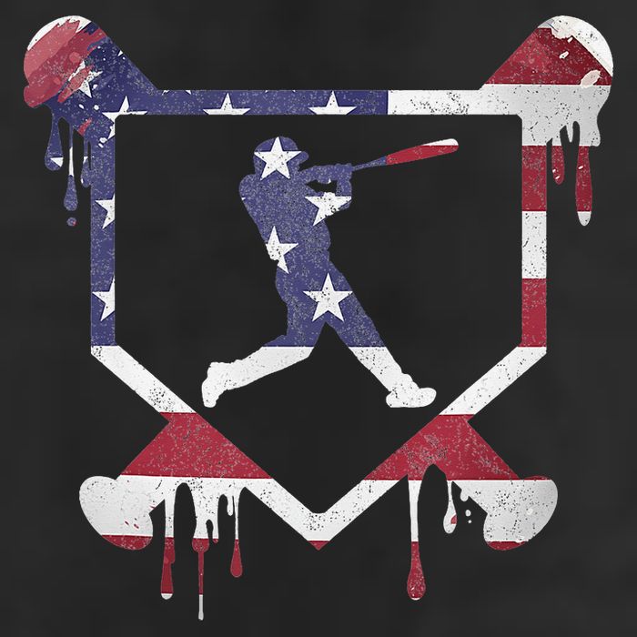 American Flag Baseball Dripping Ice Cream Home Plate Adult Drive Performance Visor