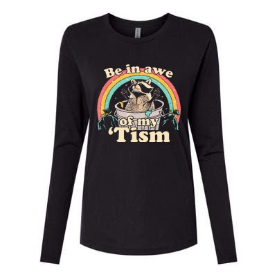 Autism Funny Be In Awe Of My Tism Meme Autistic Raccoon Womens Cotton Relaxed Long Sleeve T-Shirt