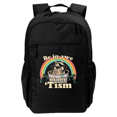 Autism Funny Be In Awe Of My Tism Meme Autistic Raccoon Daily Commute Backpack