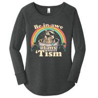 Autism Funny Be In Awe Of My Tism Meme Autistic Raccoon Women's Perfect Tri Tunic Long Sleeve Shirt