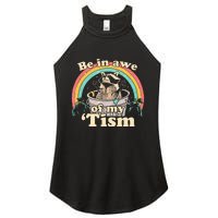 Autism Funny Be In Awe Of My Tism Meme Autistic Raccoon Women's Perfect Tri Rocker Tank