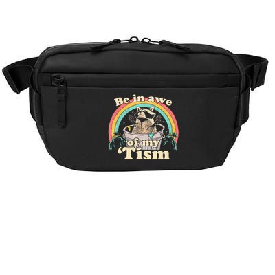 Autism Funny Be In Awe Of My Tism Meme Autistic Raccoon Crossbody Pack