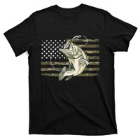 American Flag Bass Fish Fisherman T-Shirt