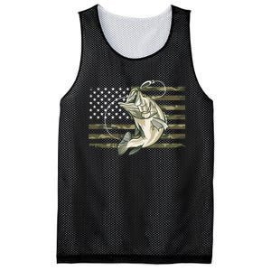 American Flag Bass Fish Fisherman Mesh Reversible Basketball Jersey Tank